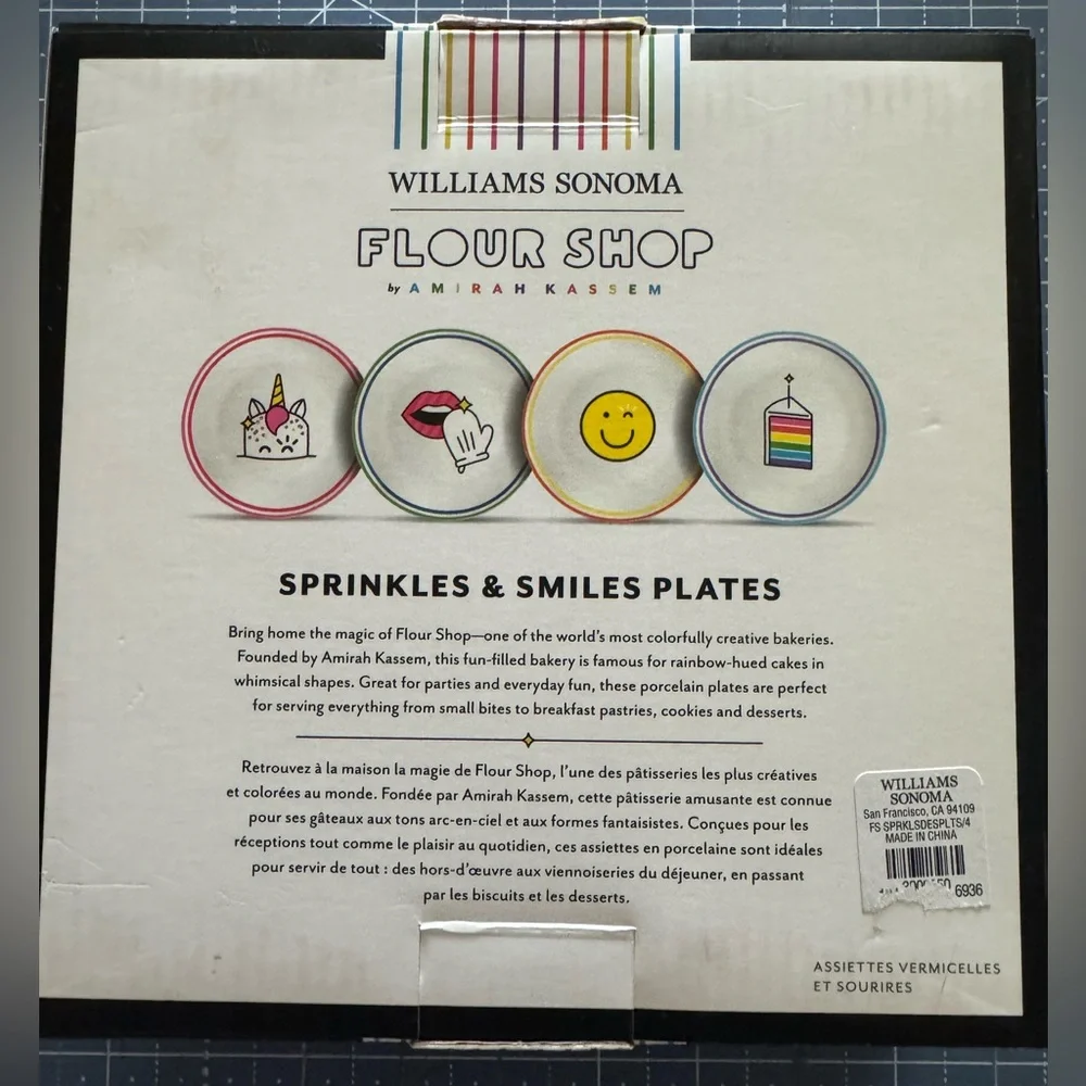 WSFlour Shop Sprinkles + Smiles Plates. NWT! 4 in the box.
